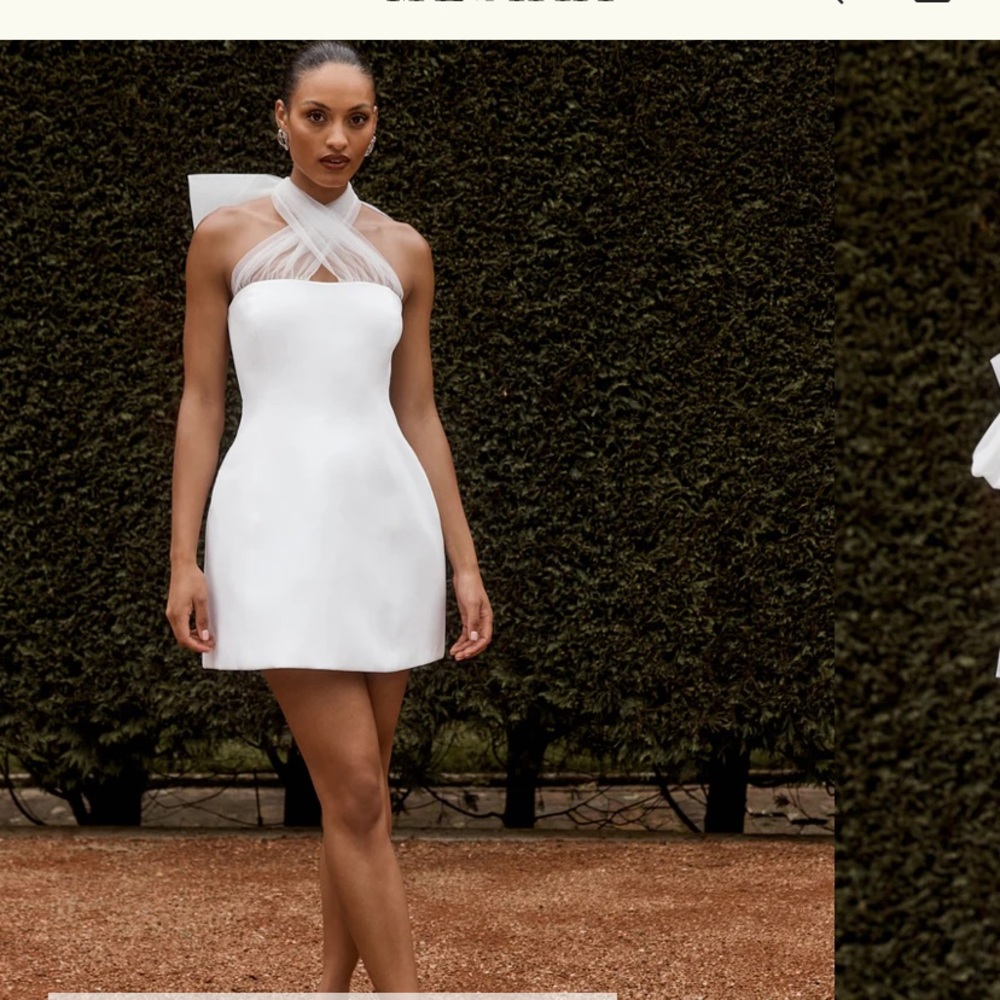 Meshki Maryam Tulle Bow Mini Dress for Brides - Picture 1 of 3